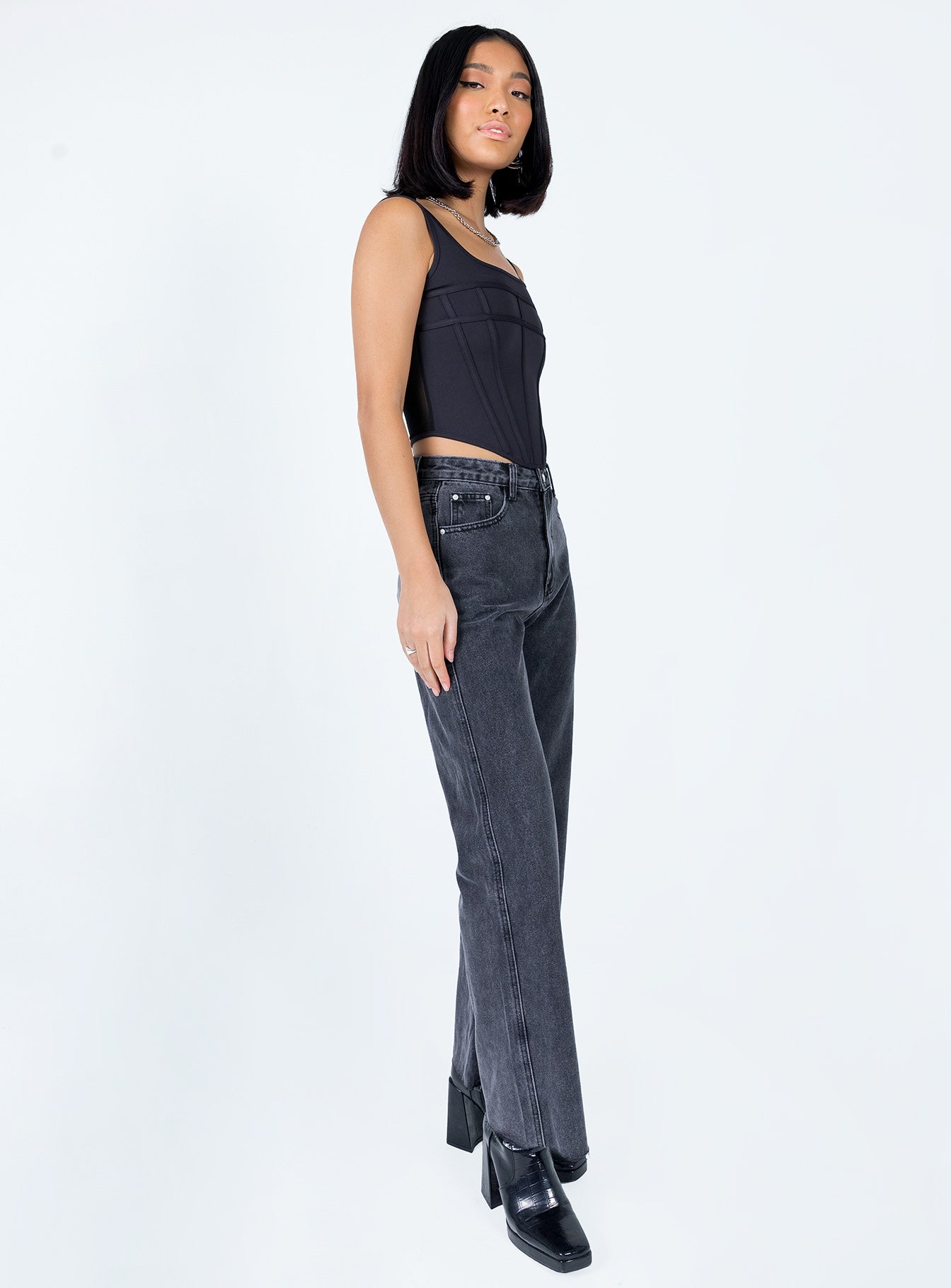 Arlington Straight Leg Denim Jeans Black